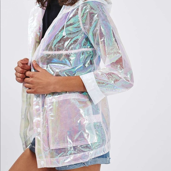 Topshop Jackets & Blazers - Topshop Festival Rain Mac Raincoat Iridescent